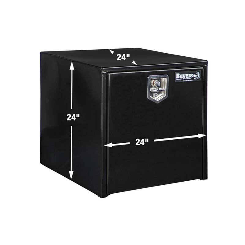 24 in. x 24 in. x 24 in. Gloss Black Steel Underbody Truck Tool Box