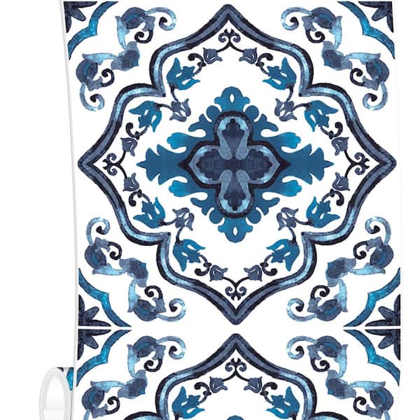 24 in. x 120 in. Vinyl Peel and Stick Backsplash Roll, Wall Tile for Kitchen and Bathroom, Blue (20 sq. ft. / Roll)
