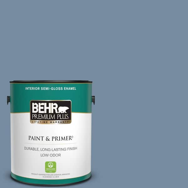 BEHR PREMIUM PLUS 1 gal. #PPU15-09 Hilo Bay Semi-Gloss Enamel Low Odor Interior Paint & Primer