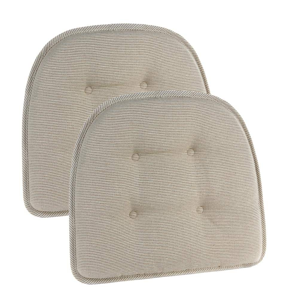 Gripper 17 x 17 Non-Slip Large Mid Century Pattern Tufted Chair Cushions  Set of 2