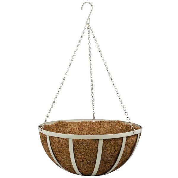 Pride Garden Products 16 in. Coco Oxford Hanging Basket with Sandstone Chain