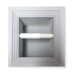 Recessed Toilet Paper Holder Primed Gray Tripoli Solid Wood with Newport Frame