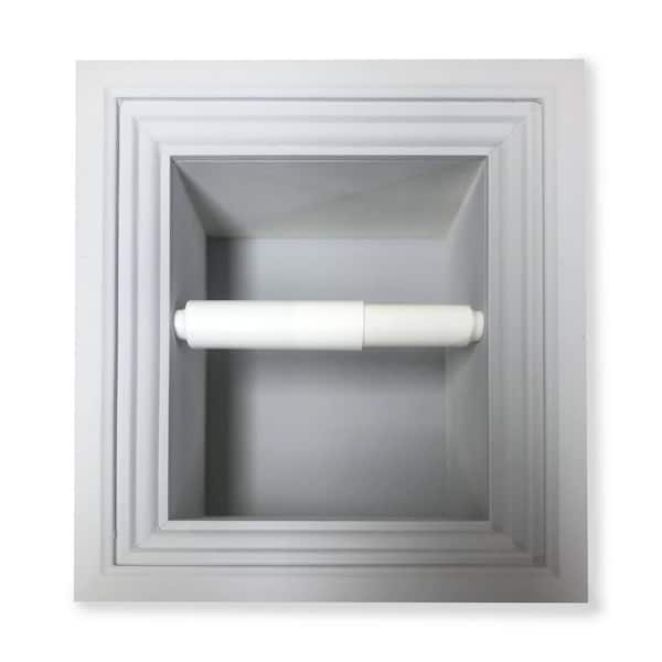 Wg Wood Products Recessed Toilet Paper Holder Primed Gray Tripoli Solid Wood With Newport Frame