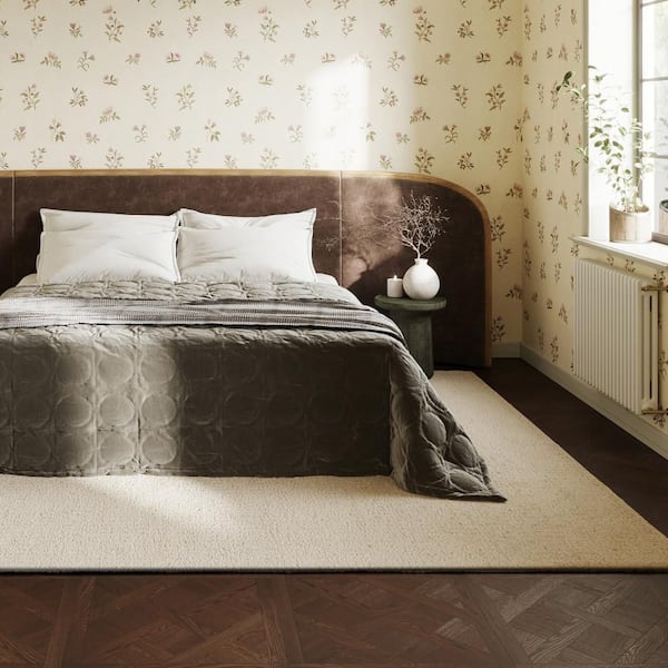 Zeva Textured Flatweave Shag Beige 9 ft. x 12 ft. Indoor Area Rug