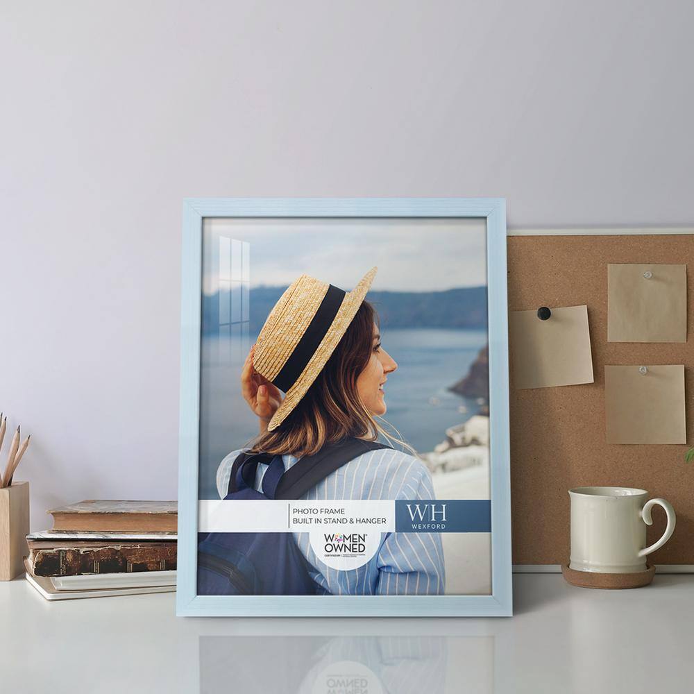 Set of 2 Blue 11x14 Wooden Picture Frames