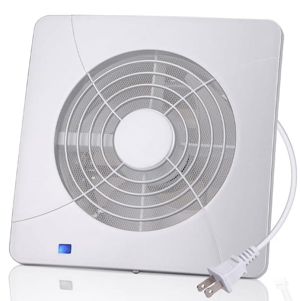 110 CFM White DC Brushless Wall or Window Mount Exhaust Fan with Mesh Screen for Bathroom Quiet Operation