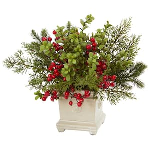 Holiday Berry and Pine Artificial Arrangement