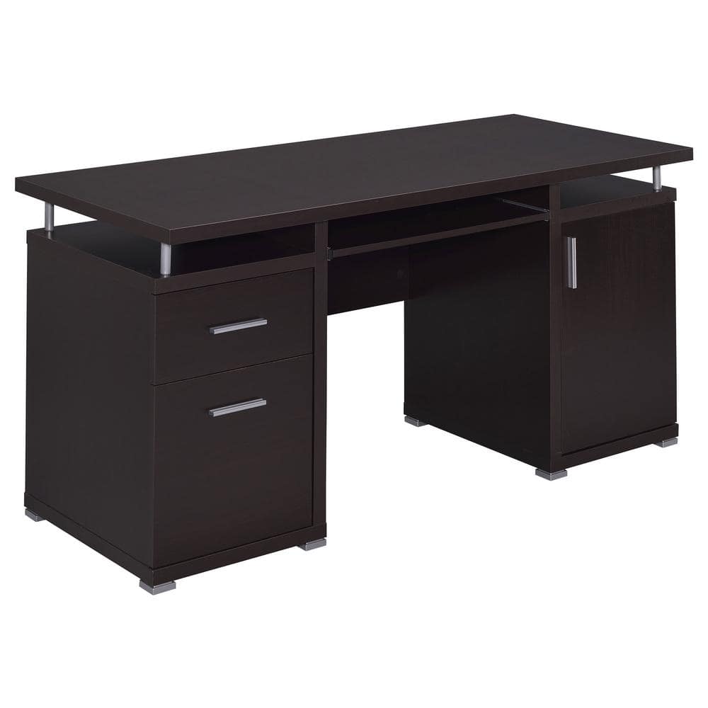 Coaster Tracy 55 in. W Cappuccino 2-Drawer Computer Desk 800107