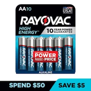 Rayovac High Energy AA Batteries (60-Pack), Double A Alkaline Batteries  815-60PPJ - The Home Depot