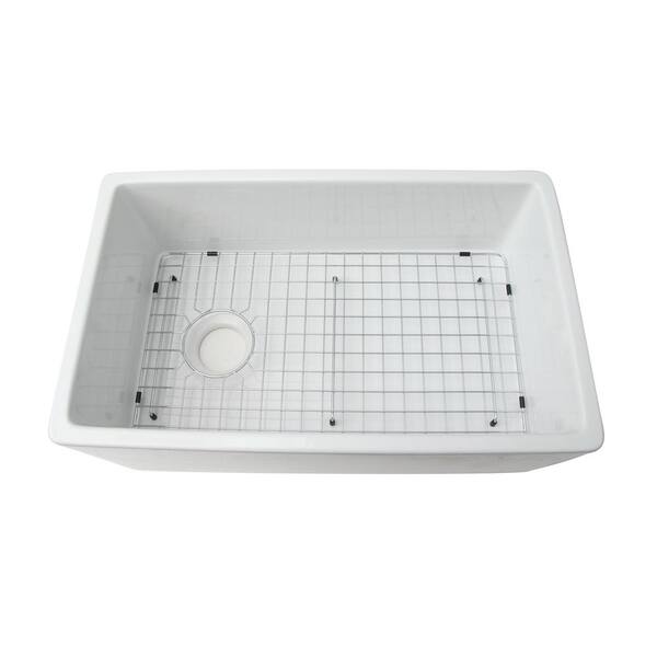 PRIVATE BRAND UNBRANDED - Farmhouse Apron Front Fireclay 30 in. Single Bowl Kitchen Sink in White