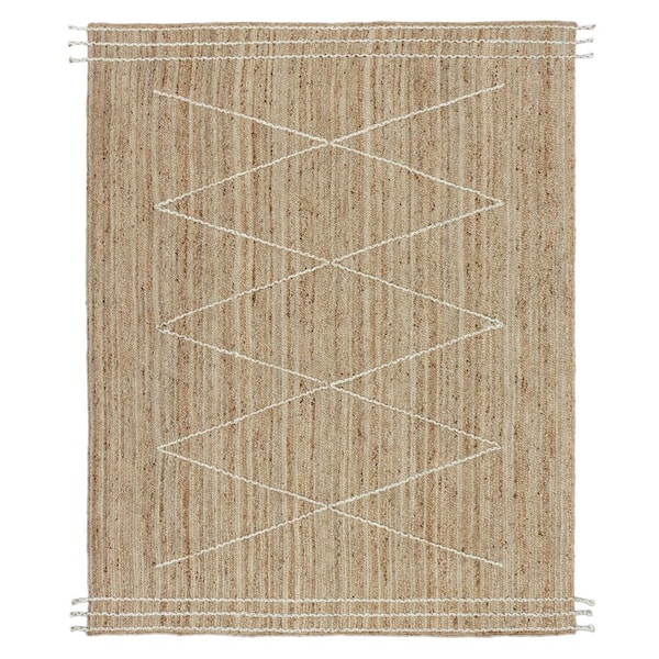N/A 8'x10' Chunky Natural Jute Braid Area Rug H47438 The Home Depot