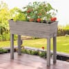CITY PICKERS 33 in. L x 13 in. W x 29 in. H Driftwood Gray Resin Elevated Garden Bed 3342D