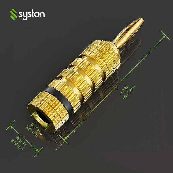 Gebildet 12 x Banana Plugs, Premium 24K Gold Plated Connector