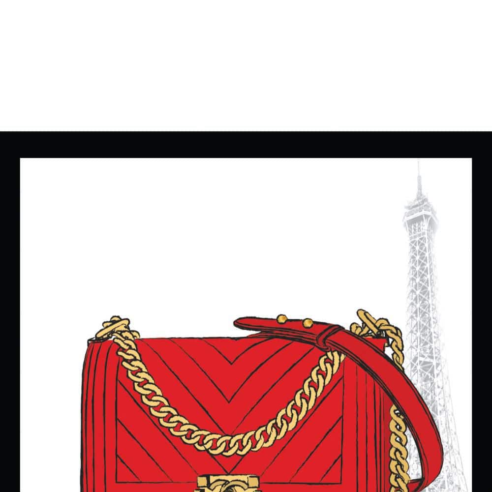 Red and Gold Chanel Purse Print for Kids Room