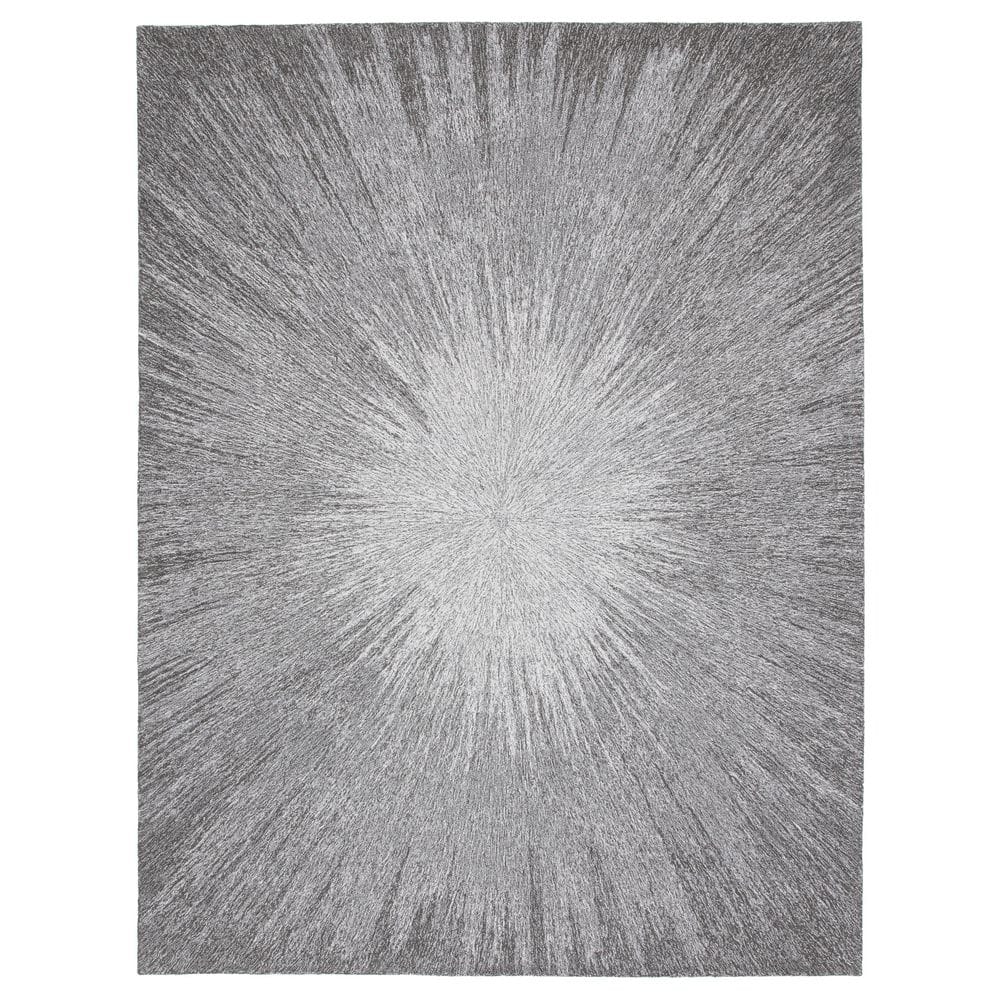 Charcoal and Grey Hand Tufted Wool 8' x 10' Rug