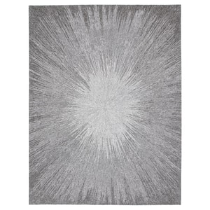 Micro-Loop Charcoal/Grey 8 ft. x 10 ft. Gradient Solid Color Area Rug