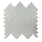 Retro Bianco Herringbone 12.2 in. x 10.83 in. x 6 mm Glossy Porcelain Mosaic Tile (13.8 sq. ft. / case)