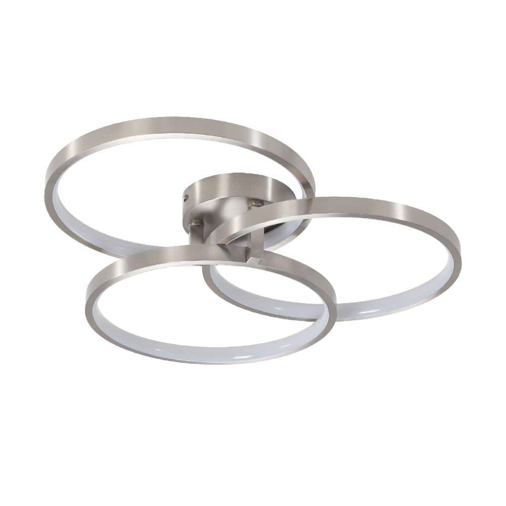 19.7 in. Nickel Modern Integrated LED Flush Mount Ceiling Light with 3CCT Dimming price history on PriceWatchPro