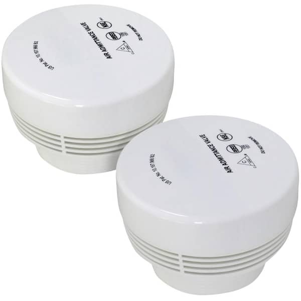 The Plumber's Choice White Air Admitance Valve 2 in. MIP with 160 DFU Branch / 72 DFU Stack Jumbo (2 Pack)