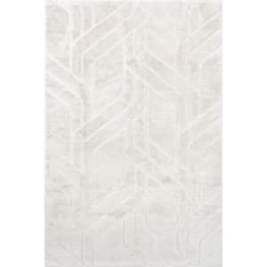 Indie White 5 ft. x 8 ft. Solid Area Rug