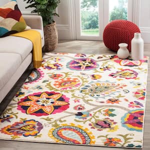 Monaco Ivory/Multi 4 ft. x 6 ft. Paisley Floral Area Rug