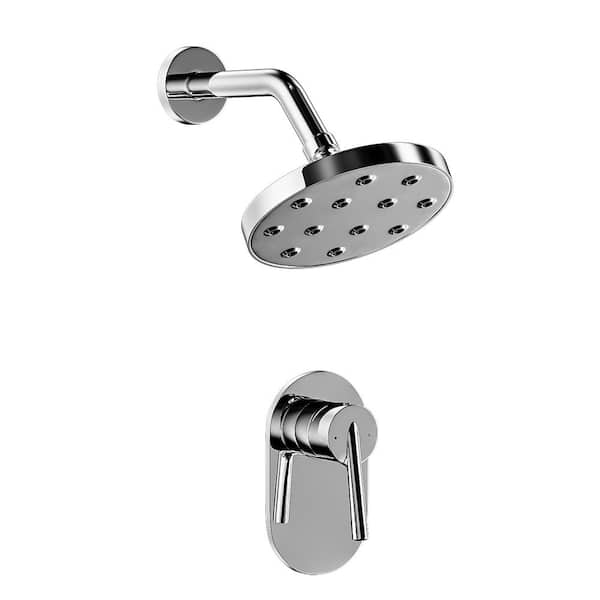 Aosspy Aosspys Single Handle 1-Spray Shower Faucet 1.8 GPM with High Pressure in Chrome
