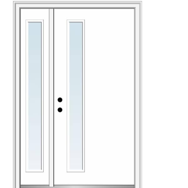 MMI DOOR Viola 50 in. x 80 in. Right-Hand Inswing 1-Lite Clear Low-E Primed Fiberglass Prehung Front Door on 6-9/16 in. Frame