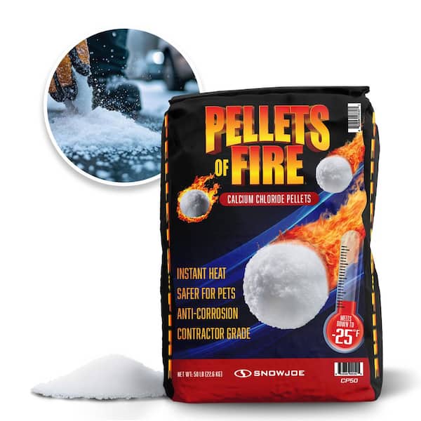 Unbranded Pellets of Fire 50 Lb. Calcium Chloride Blend Ice and Snow Melt Plus Deicer w/ Heat Generating Pellets, Works to - 25°F