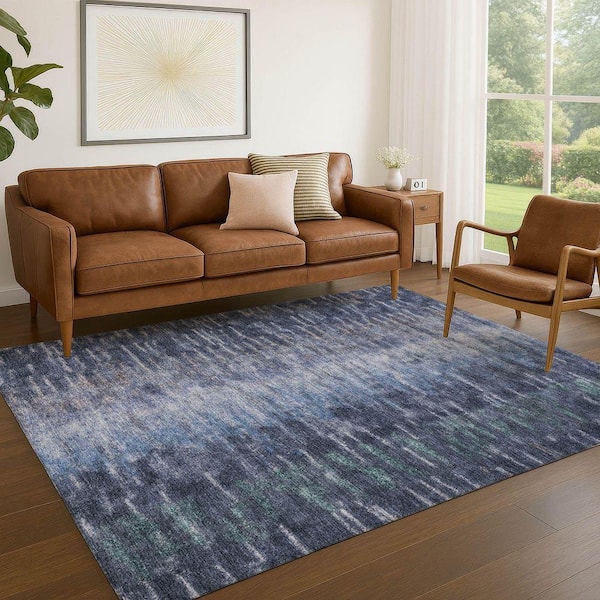Chantille Machine Washable Indoor/Outdoor Abstract ACN2318 Navy 5 ft. x 7 ft. 6 in. Area Rug