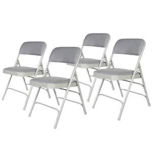 Bernadine Fabric Triple Brace Folding Dining Chair, Grey (Pack of 4)