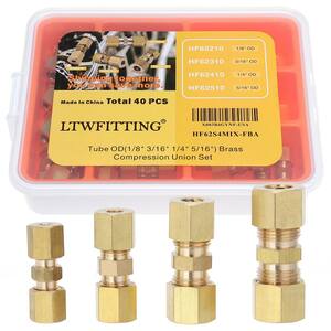 LTWFITTING Brass Barb Hose Reducing Splicer Mender 1/8-Inch ID Hose X 1 4 Inch Id Hose Fitting Air Water Fuel Boat Pack Of 50