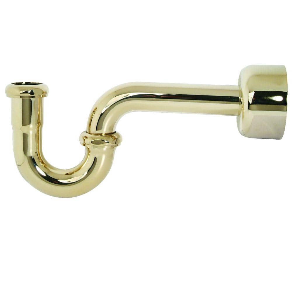 BrassCraft Brass P-Trap Assembly with Box Escutcheon and 1-1/4 in.  J-Bend in Polished Brass BC7100 P The Home Depot