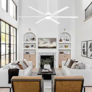 Patsy 72 in. Integrated LED Indoor Aluminum-Blade White Ceiling Fan with Light and Remote Control Included