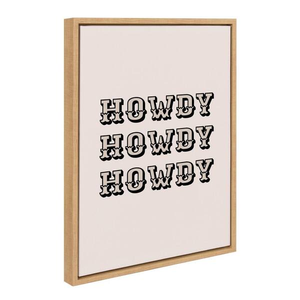 Kate and Laurel Sylvie Howdy Western Framed Canvas by Honey Island Studio Set of 1 Typography Art Print 18.00 in. x 24.00 in.