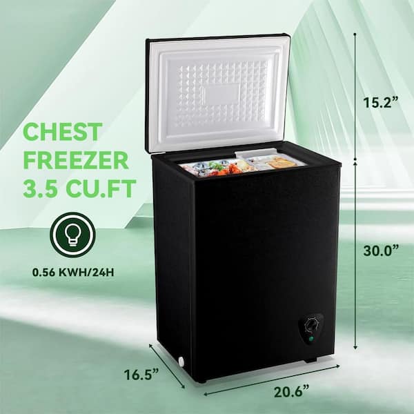 HOMLUX 3.5 cu. ft. Manual Defrost Mini Upright Freezer in Black