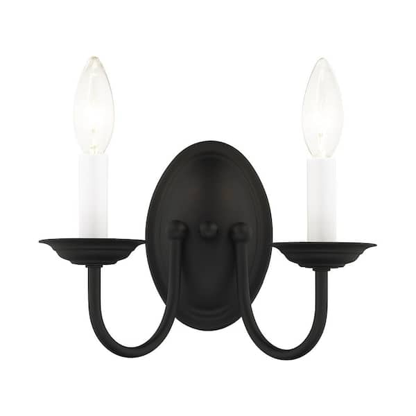 Callahan 9.75 in. 2-Light Black Wall Sconce