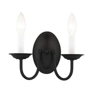 Home Basics 2 Light Black Wall Sconce