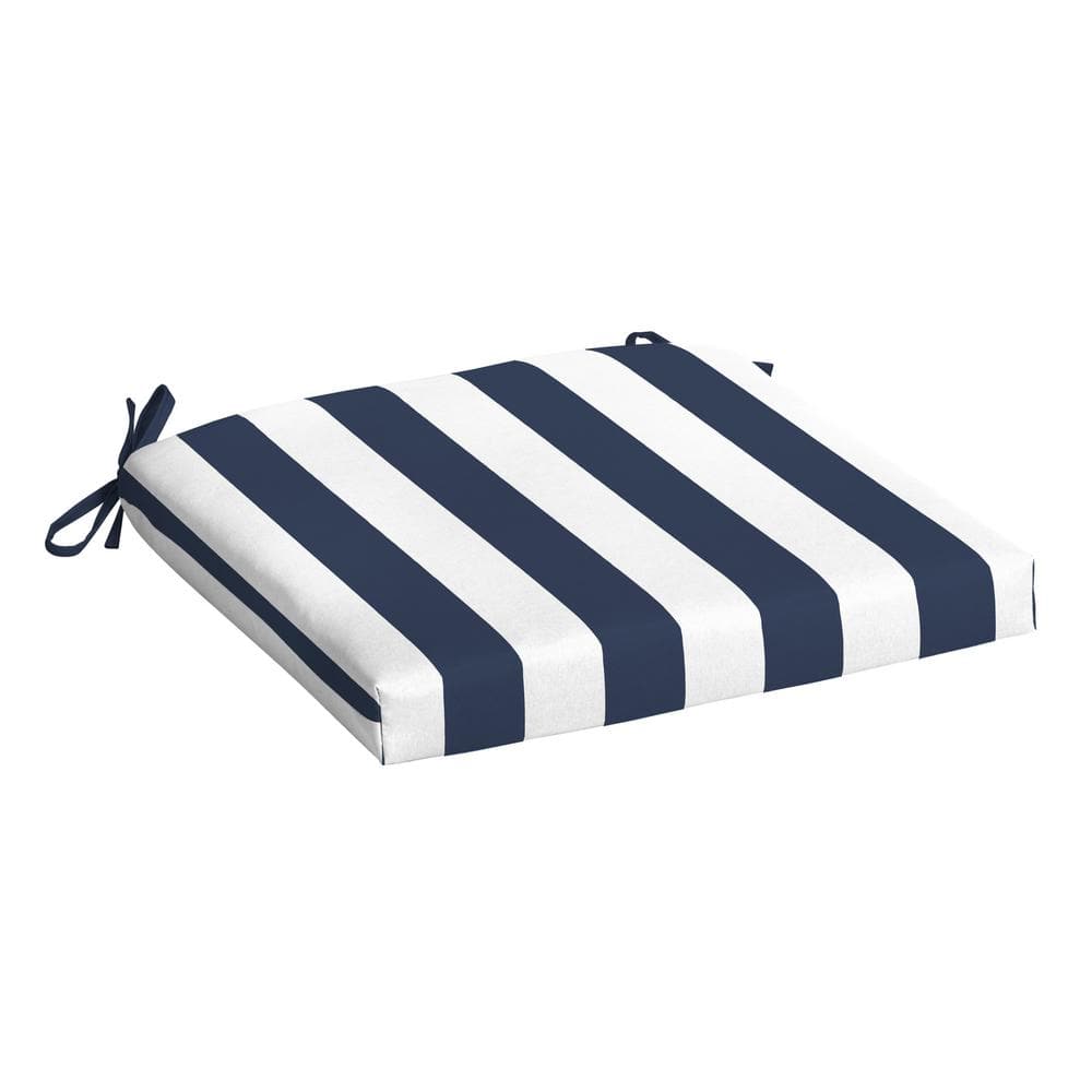 Sapphire Blue Cabana Stripe Outdoor Adirondack Chair Cushion