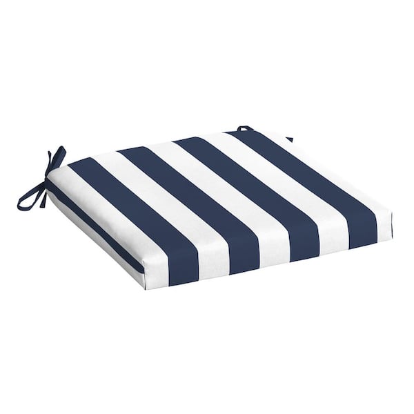 19 in x 18 in Sapphire Blue Cabana Stripe Rectangle Outdoor Seat Pad