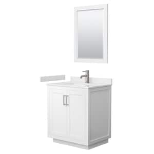 Miranda 30 in. W x 22 in. D x 33.75 in. H Single Sink Bath Vanity in White with Carrara Cultured Marble Top and Mirror