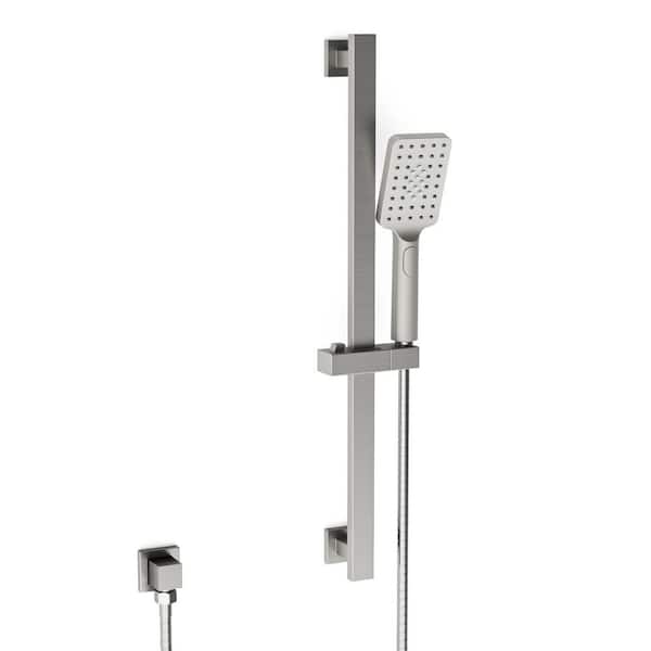 3-Spray Wall Bar Shower Kits 1.8 GPM with Handheld Shower in Brushed Nickel (Valve Included)