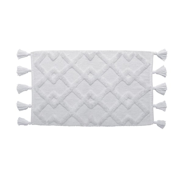 m MODA at home enterprises ltd. Mountain Peak Bath Mat 20 in. x 30 in. Cotton White