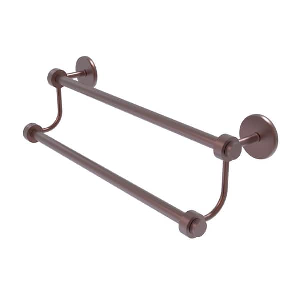 Allied Brass Satellite Orbit Two 18 in. Wall Mounted Double Towel Bar in Antique Copper