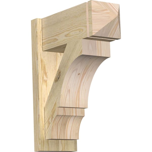 Ekena Millwork 8 in. x 24 in. x 20 in. Douglas Fir Balboa Arts and Crafts Rough Sawn Outlooker
