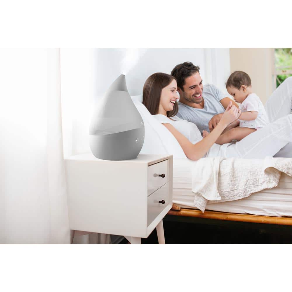 Gray Ultrasonic Cool Mist Humidifier with Sound Machine, 1 Gallon