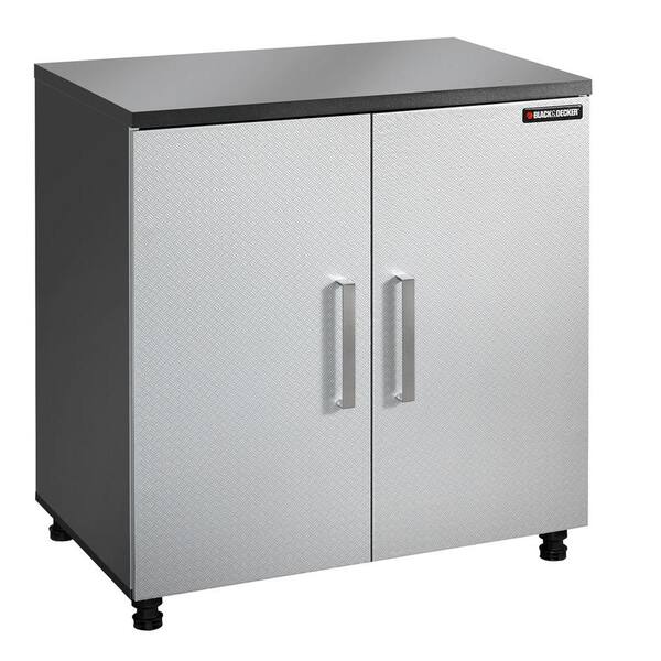 BLACK+DECKER 2-Shelf Laminate Base Cabinet with Thick Work Surface in Charcoal Stipple