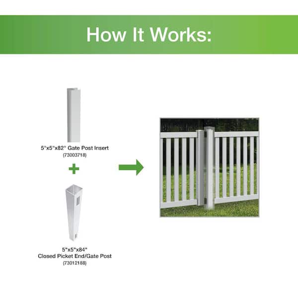 Barrette Outdoor Living 5 in. x 5 in. x 82 in. Aluminum Post Insert