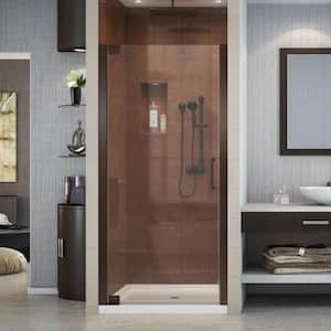 Elegance 25-1/4 in. to 27-1/4 in. x 72 in. Semi-Frameless Pivot Shower Door in Oil Rubbed Bronze