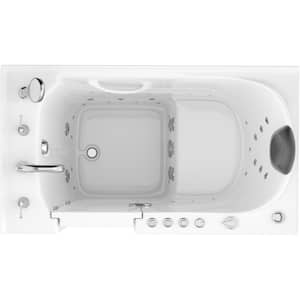 Safe Premier 53 in L x 30 in W Left Drain Walk-in Air and Whirlpool Bathtub in White