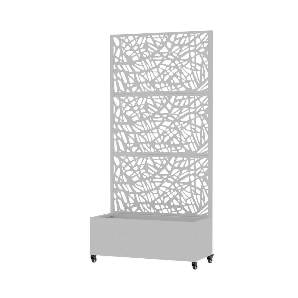 72 in. H x 35 in. W Metal White Rectangle Pots and Planter Raised Box with Trellis for Vine Climbing Plants price history on PriceWatchPro